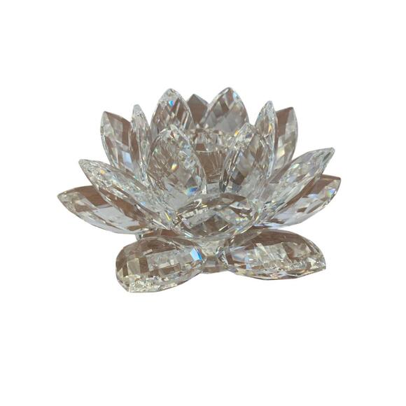 Swarovski Large Lotus Flower Crystal Glass Spiritual Flower Figurine Austria - Picture 4 of 6